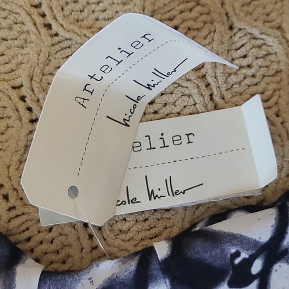 Artelier Nicole Miller Black & White Linen-Blend Ruched Sheath Dress - Size 8 - Picture 7 of 10